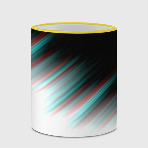 Кружка с полной запечаткой Glitch stripes, цвет Кант желтый - фото 4