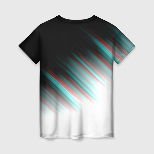 Женская футболка 3D Glitch stripes, цвет 3D печать - фото 2