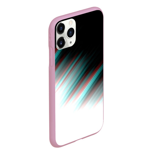 Чехол для iPhone 11 Pro Max матовый Glitch stripes, цвет розовый - фото 3