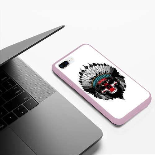 Чехол для iPhone 7Plus/8 Plus матовый Вождь, цвет розовый - фото 5