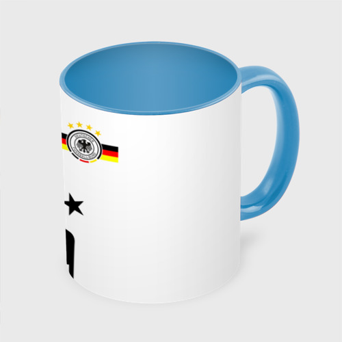 Кружка с полной запечаткой Сборная Германии, цвет белый + небесно-голубой - фото 3