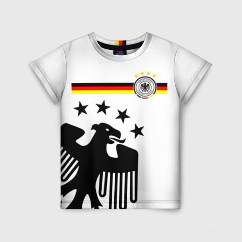 Детская футболка 3D с принтом Сборная Германии, вид спереди #2