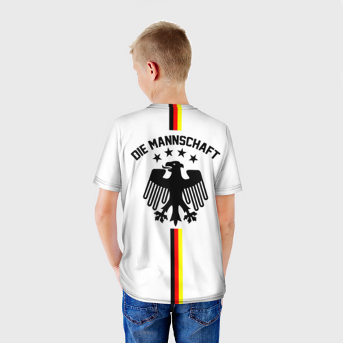 Детская футболка 3D с принтом Сборная Германии, вид сзади #2
