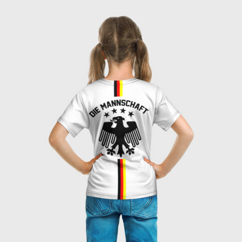 Детская футболка 3D с принтом Сборная Германии, вид сзади #2