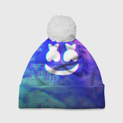 Шапка 3D c помпоном MARSHMELLO GLITCH, цвет 3D печать