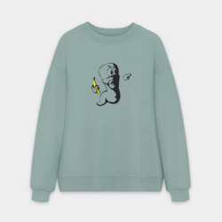 Мужской свитшот oversize без начеса хлопок Worms Бэнкси
