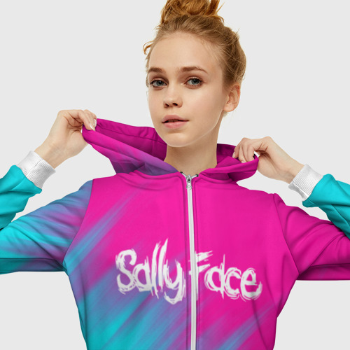 Женская толстовка 3D на молнии SALLY FACE , цвет белый - фото 5