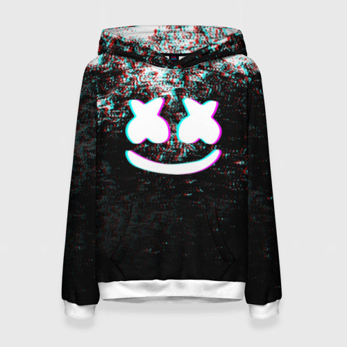 Женская толстовка 3D Marshmello glitch Маршмелло неон, цвет 3D печать