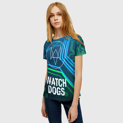 Женская футболка 3D WATCH DOGS, цвет 3D печать - фото 3