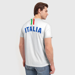 Футболка с принтом Сборная Италии для мужчины, вид на модели сзади №2. Цвет основы: белый