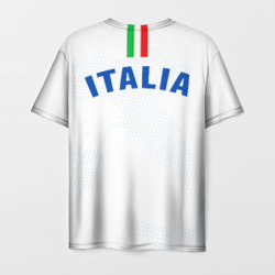 Футболка с принтом Сборная Италии для мужчины, вид сзади №1. Цвет основы: белый