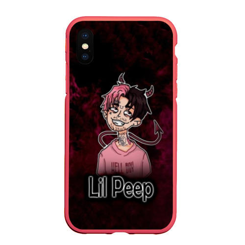 Чехол для iPhone XS Max матовый Lil Peep, цвет красный