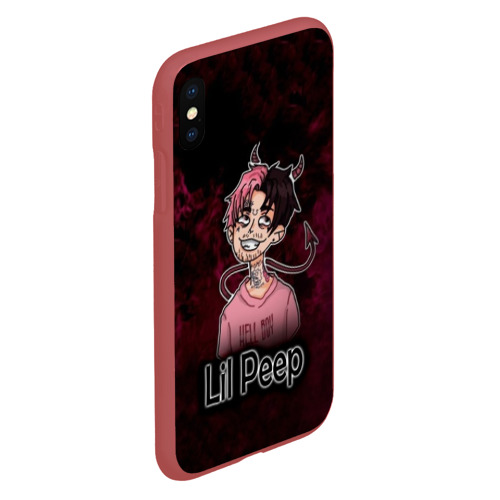 Чехол для iPhone XS Max матовый Lil Peep, цвет красный - фото 3