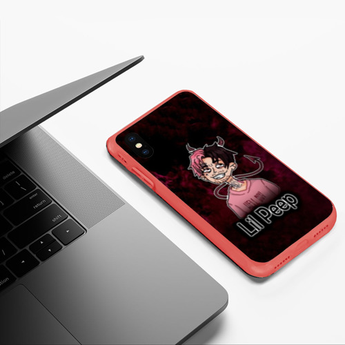 Чехол для iPhone XS Max матовый Lil Peep, цвет красный - фото 5