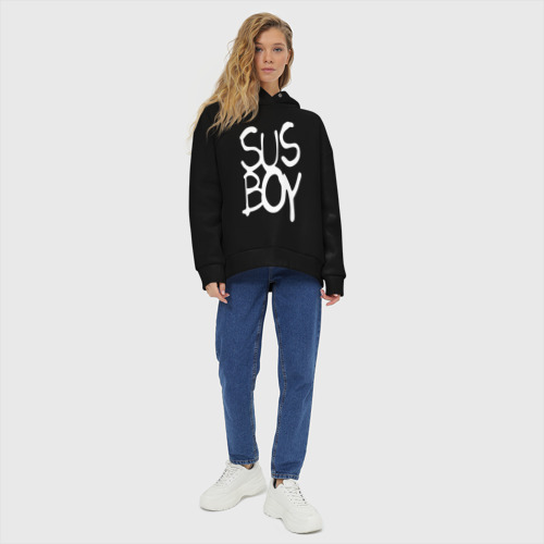 Женское худи Oversize хлопок Sus Boy, цвет черный - фото 6