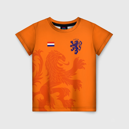 Детская футболка с принтом Сборная Голландии, вид спереди №1