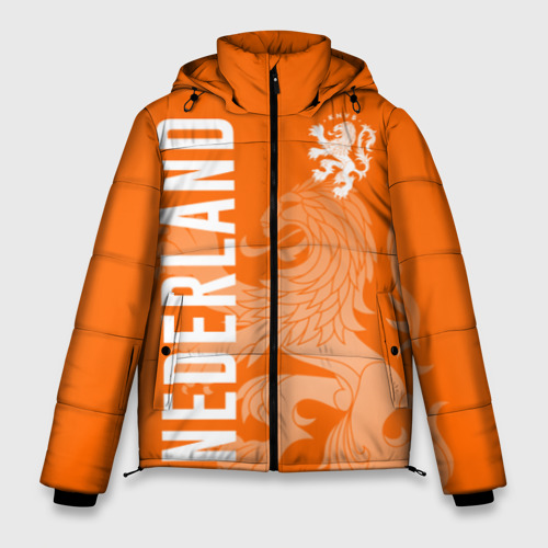 Мужская зимняя куртка 3D с принтом Сборная Голландии, вид спереди #2