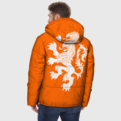 Мужская зимняя куртка 3D с принтом Сборная Голландии, вид сзади #2