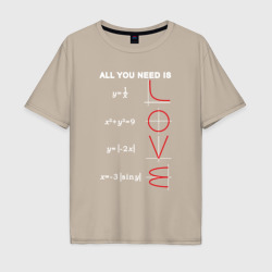 Мужская футболка хлопок Oversize All You Need Is Love - функции и формулы