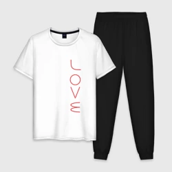 Мужская пижама с белой футболкой хлопок All You Need Is Love - функции и формулы