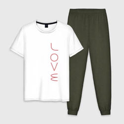 Мужская пижама с белой футболкой хлопок All You Need Is Love - функции и формулы