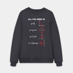 Мужской свитшот oversize без начеса хлопок All You Need Is Love - функции и формулы