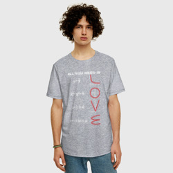 Мужская футболка хлопок Oversize All You Need Is Love - функции и формулы - фото 2