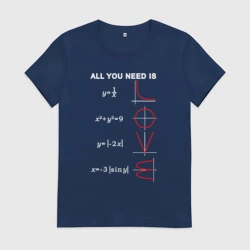 Женская футболка хлопок All You Need Is Love - функции и формулы