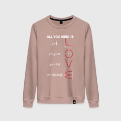 Женский свитшот хлопок All You Need Is Love - функции и формулы