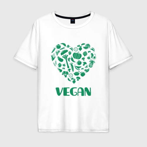 Мужская футболка хлопок Oversize Vegan, цвет белый