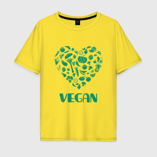 Мужская футболка хлопок Oversize Vegan, цвет желтый