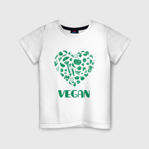 Детская футболка хлопок Vegan, цвет белый