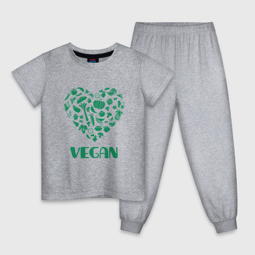 Детская пижама хлопок Vegan, цвет меланж