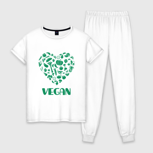 Женская пижама хлопок Vegan, цвет белый