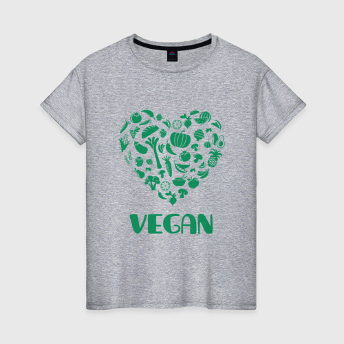 Женская футболка хлопок Vegan, цвет меланж