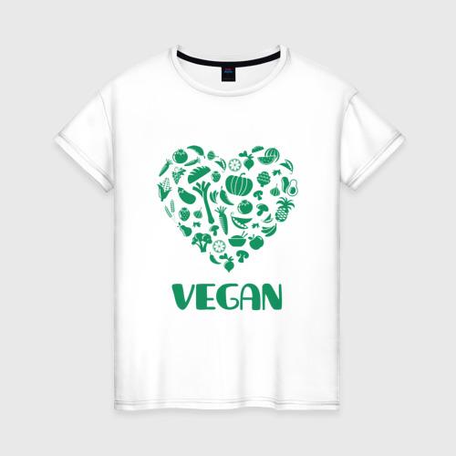 Женская футболка хлопок Vegan, цвет белый
