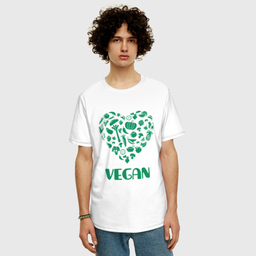 Мужская футболка хлопок Oversize Vegan, цвет белый - фото 3