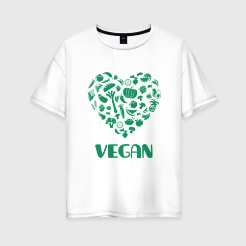 Женская футболка хлопок Oversize Vegan, цвет белый