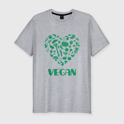 Мужская футболка хлопок Slim Vegan, цвет меланж