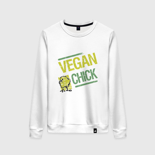 Женский свитшот хлопок Vegan Chick, цвет белый