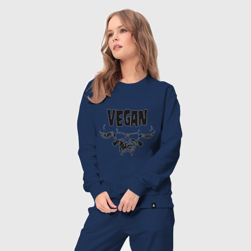 Женский костюм хлопок Vegan, цвет темно-синий - фото 5