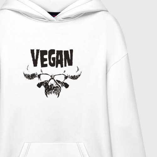 Худи SuperOversize хлопок Vegan, цвет белый - фото 3