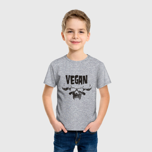 Детская футболка хлопок Vegan, цвет меланж - фото 3