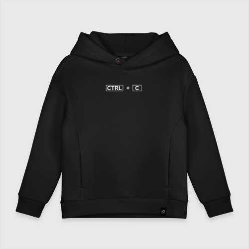 Детское худи Oversize хлопок Ctrl+c, цвет черный