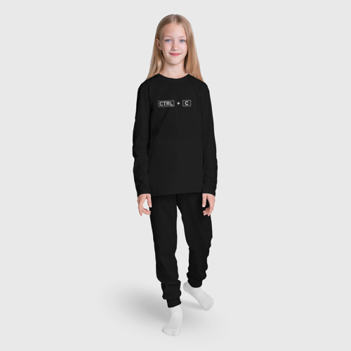 Детская пижама с лонгсливом хлопок Ctrl+c, цвет черный - фото 5
