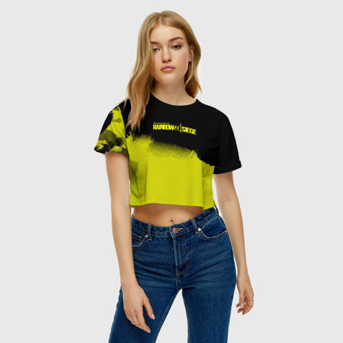 Женская футболка Crop-top 3D РАДУГА 6, цвет 3D печать - фото 3