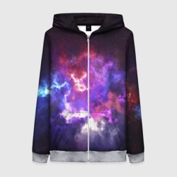 Женская толстовка 3D на молнии Космос