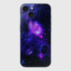 Чехол для iPhone 15 силиконовый с защитой камеры Космос