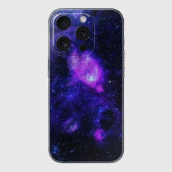 Чехол для iPhone 15 Pro Max силиконовый с защитой камеры Космос