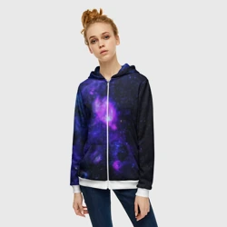 Женская толстовка 3D на молнии Космос - фото 2